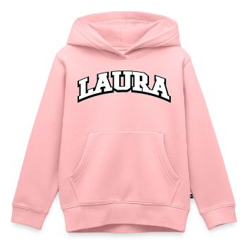 Laura College Uni School Gift - Sweat Premium à capuche enfant bio - rose - Devant - AI Model Kid Female (0cm)