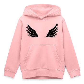 fliegen fluegel design logo federn cool engel deko - Kinder Premium Organic Hoodie - Rosa - Vorne - AI Model Kid Female (0cm)
