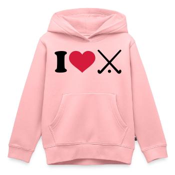 Hockey - Kinder Premium Organic Hoodie - Rosa - Vorne - AI Model Kid Female (0cm)
