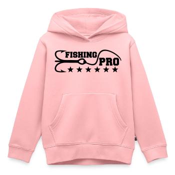 Fishing Pro - Sweat Premium à capuche enfant bio - rose - Devant - AI Model Kid Female (0cm)