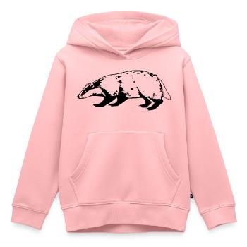 Dachs - Kinder Premium Organic Hoodie - Rosa - Vorne - AI Model Kid Female (0cm)