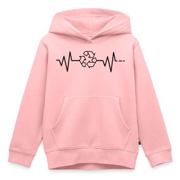 Herzschlag - Recyclen Umwelt Natur Müll Schutz - Kinder Premium Organic Hoodie - Rosa - Vorne - AI Model Kid Female (0cm)