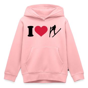 Skispringen - Kinder Premium Organic Hoodie - Rosa - Vorne - AI Model Kid Female (0cm)