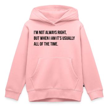 always right - Sweat Premium à capuche enfant bio - rose - Devant - AI Model Kid Female (0cm)