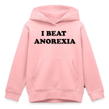 i beat anorexia - Sweat Premium à capuche enfant bio - rose - Devant - AI Model Kid Female (0cm)