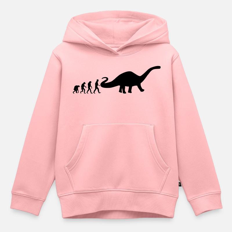 dino evolution - Kinder Premium Organic Hoodie - Rosa
