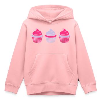 Cupcake - Sweat Premium à capuche enfant bio - rose - Devant - AI Model Kid Female (0cm)