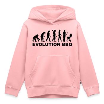 Evolution BBQ - Sweat Premium à capuche enfant bio - rose - Devant - AI Model Kid Female (0cm)
