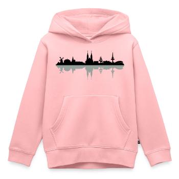 Skyline Bremen Schatten - Kinder Premium Organic Hoodie - Rosa - Vorne - AI Model Kid Female (0cm)