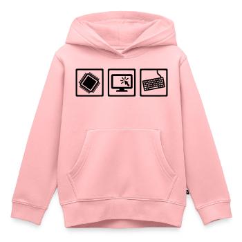 Programmeur - Sweat Premium à capuche enfant bio - rose - Devant - AI Model Kid Female (0cm)
