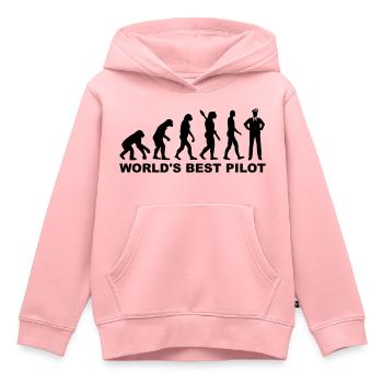 Pilot - Kinder Premium Organic Hoodie - Rosa - Vorne - AI Model Kid Female (0cm)