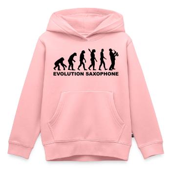 Evolution Saxophone - Kids Premium Organic Hoodie - rose - Front - AI Model Kid Female (0cm)