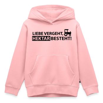liebe vergeht, hektar besteht - Kinder Premium Organic Hoodie - Rosa - Vorne - AI Model Kid Female (0cm)