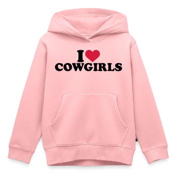 Cowboy - Sweat Premium à capuche enfant bio - rose - Devant - AI Model Kid Female (0cm)