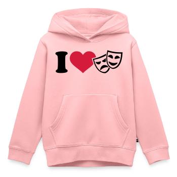 Theater - Kinder Premium Organic Hoodie - Rosa - Vorne - AI Model Kid Female (0cm)