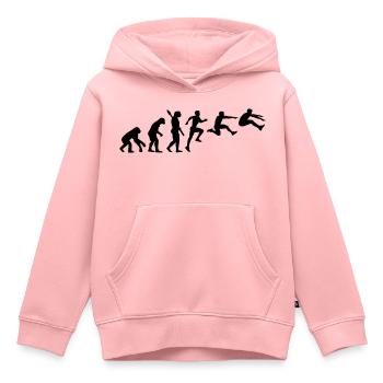 Weitsprung - Kinder Premium Organic Hoodie - Rosa - Vorne - AI Model Kid Female (0cm)