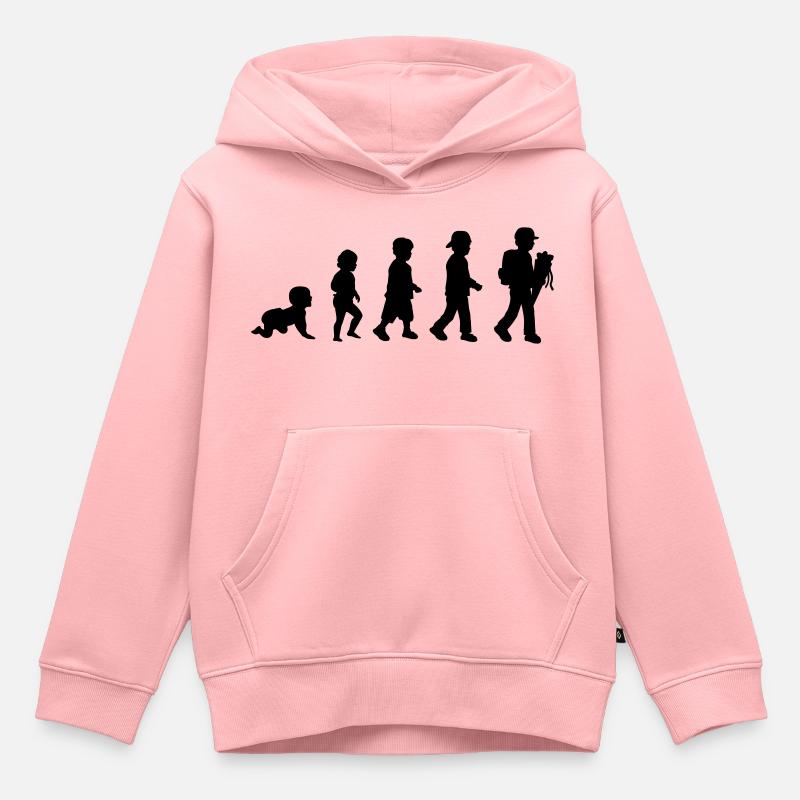 Evolution Scolarisation enfant - Sweat Premium à capuche enfant bio - rose