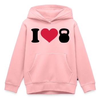 Kettlebell - Kinder Premium Organic Hoodie - Rosa - Vorne - AI Model Kid Female (0cm)