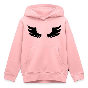 ailes - Sweat Premium à capuche enfant bio - rose - Devant - AI Model Kid Female (0cm)