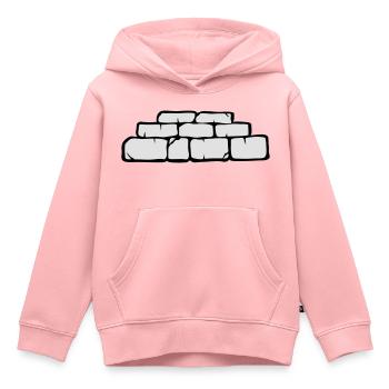 mur brique parpin - Sweat Premium à capuche enfant bio - rose - Devant - AI Model Kid Female (0cm)