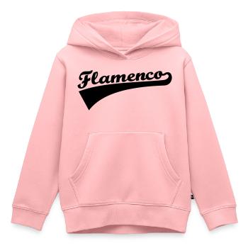 Flamenco - Sweat Premium à capuche enfant bio - rose - Devant - AI Model Kid Female (0cm)