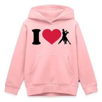 I love Danser - Sweat Premium à capuche enfant bio - rose - Devant - AI Model Kid Female (0cm)