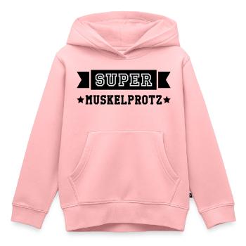 Kräftig Muskulös Muskelprotz Stämmig bodybuilding - Kinder Premium Organic Hoodie - Rosa - Vorne - AI Model Kid Female (0cm)