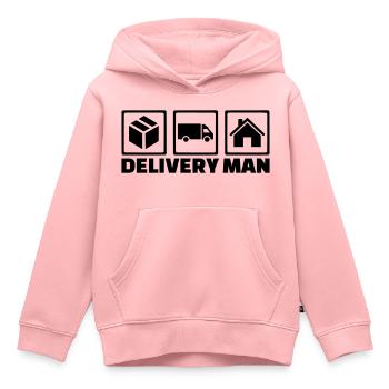 Delivery man - Kids Premium Organic Hoodie - rose - Front - AI Model Kid Female (0cm)