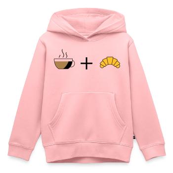 Kaffee und Croissant - Kinder Premium Organic Hoodie - Rosa - Vorne - AI Model Kid Female (0cm)