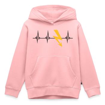 strom puls herzschlag frequenz elektrisch blitz en - Kinder Premium Organic Hoodie - Rosa - Vorne - AI Model Kid Female (0cm)