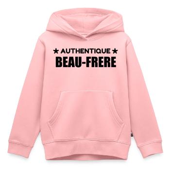 Beau Frère / Frere / Beau-Frère / Mariage / Marié - Sweat Premium à capuche enfant bio - rose - Devant - AI Model Kid Female (0cm)