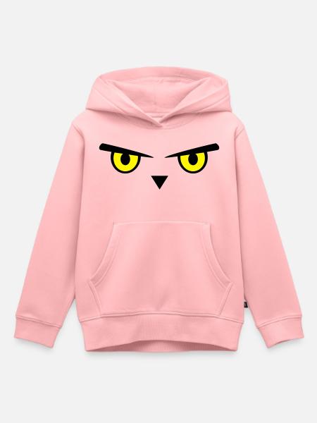 Eule, Augen, Emoji - Premium børne hættetrøje økologisk - rosa