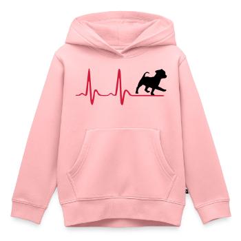 Herzschlag & süßer Hund - Kinder Premium Organic Hoodie - Rosa - Vorne - AI Model Kid Female (0cm)