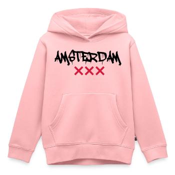 amsterdam - Kinder Premium Organic Hoodie - Rosa - Vorne - AI Model Kid Female (0cm)