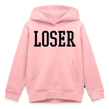 LOSER - Kinder Premium Organic Hoodie - Rosa - Vorne - AI Model Kid Female (0cm)
