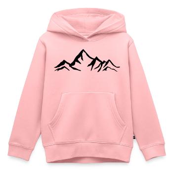 Montagne, montagne, glacier - Sweat Premium à capuche enfant bio - rose - Devant - AI Model Kid Female (0cm)