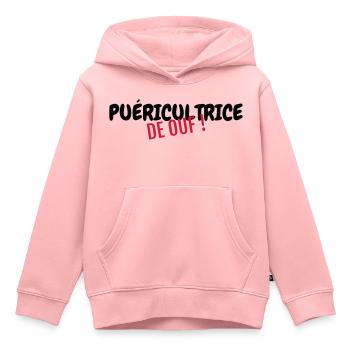 Nursery Nurse Kinderpflegerin Puéricultrice Baby - Kids Premium Organic Hoodie - rose - Front - AI Model Kid Female (0cm)