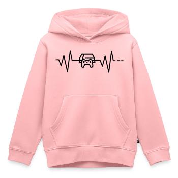 Console de jeu Heartbeat PS 4 - Sweat Premium à capuche enfant bio - rose - Devant - AI Model Kid Female (0cm)