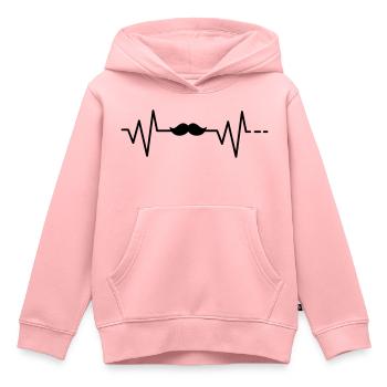 Herzschlag Moustache Schnurrbart Bart Schnauzer - Kinder Premium Organic Hoodie - Rosa - Vorne - AI Model Kid Female (0cm)