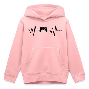 Heartbeat Gaming PS 4 Play Station Controller Pad - Sweat Premium à capuche enfant bio - rose - Devant - AI Model Kid Female (0cm)