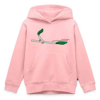 Lustiger Lauch mit Hexenbesen. - Kinder Premium Organic Hoodie - Rosa - Vorne - AI Model Kid Female (0cm)
