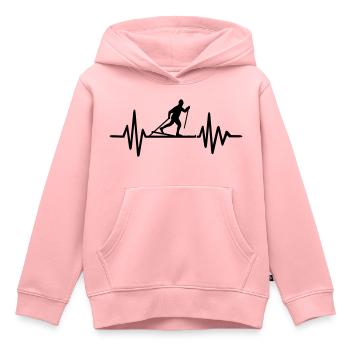 Langlauf - Kinder Premium Organic Hoodie - Rosa - Vorne - AI Model Kid Female (0cm)