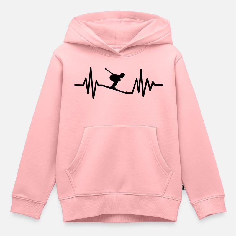 Ski - Sweat Premium à capuche enfant bio - rose