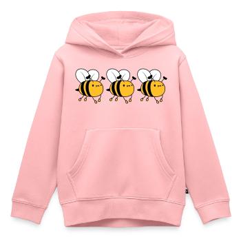 3 abeilles occupées - Sweat Premium à capuche enfant bio - rose - Devant - AI Model Kid Female (0cm)