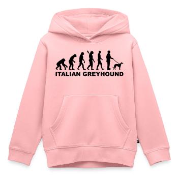 Italian Greyhound - Sweat Premium à capuche enfant bio - rose - Devant - AI Model Kid Female (0cm)