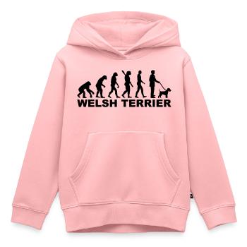 Welsh Terrier - Sweat Premium à capuche enfant bio - rose - Devant - AI Model Kid Female (0cm)