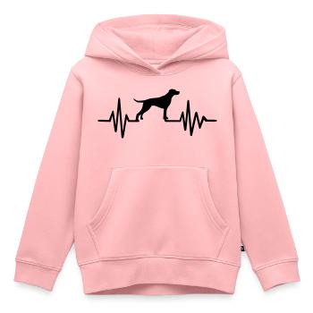 English Pointer - Kids Premium Organic Hoodie - rose - Front - AI Model Kid Female (0cm)