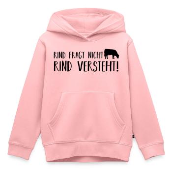 Rind fragt nicht - Kinder Premium Organic Hoodie - Rosa - Vorne - AI Model Kid Female (0cm)