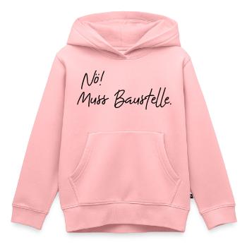 nö muss baustelle - Kinder Premium Organic Hoodie - Rosa - Vorne - AI Model Kid Female (0cm)