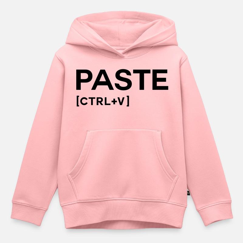 PASTE CTRL BLACK - Kinder Premium Organic Hoodie - Rosa
